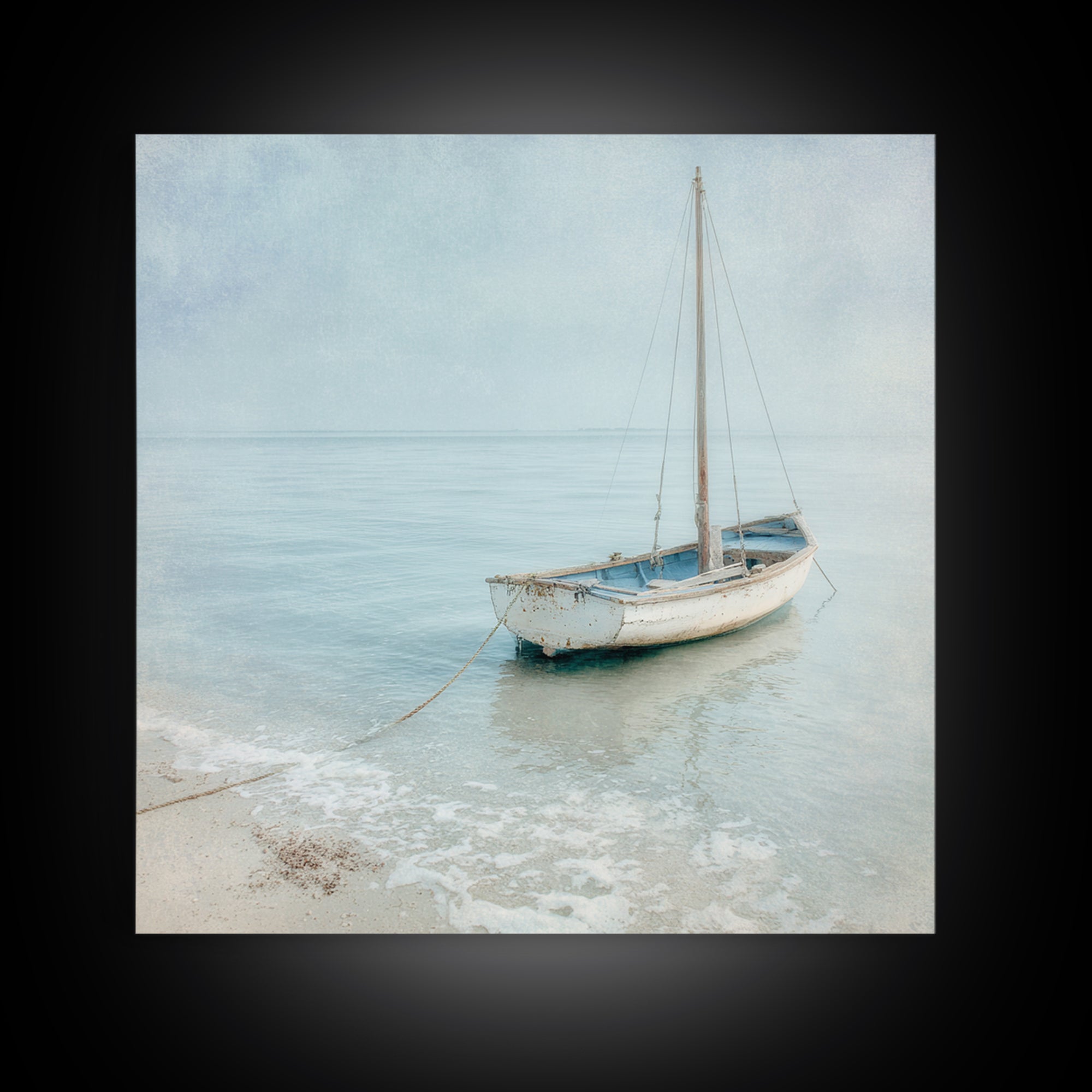 Weathered Sailboat on Calm Morning Water Canvas Print, Coastal Art, Coastal Prints, Coastal Decor, Fine Art, Coastal, COA-1x1-26