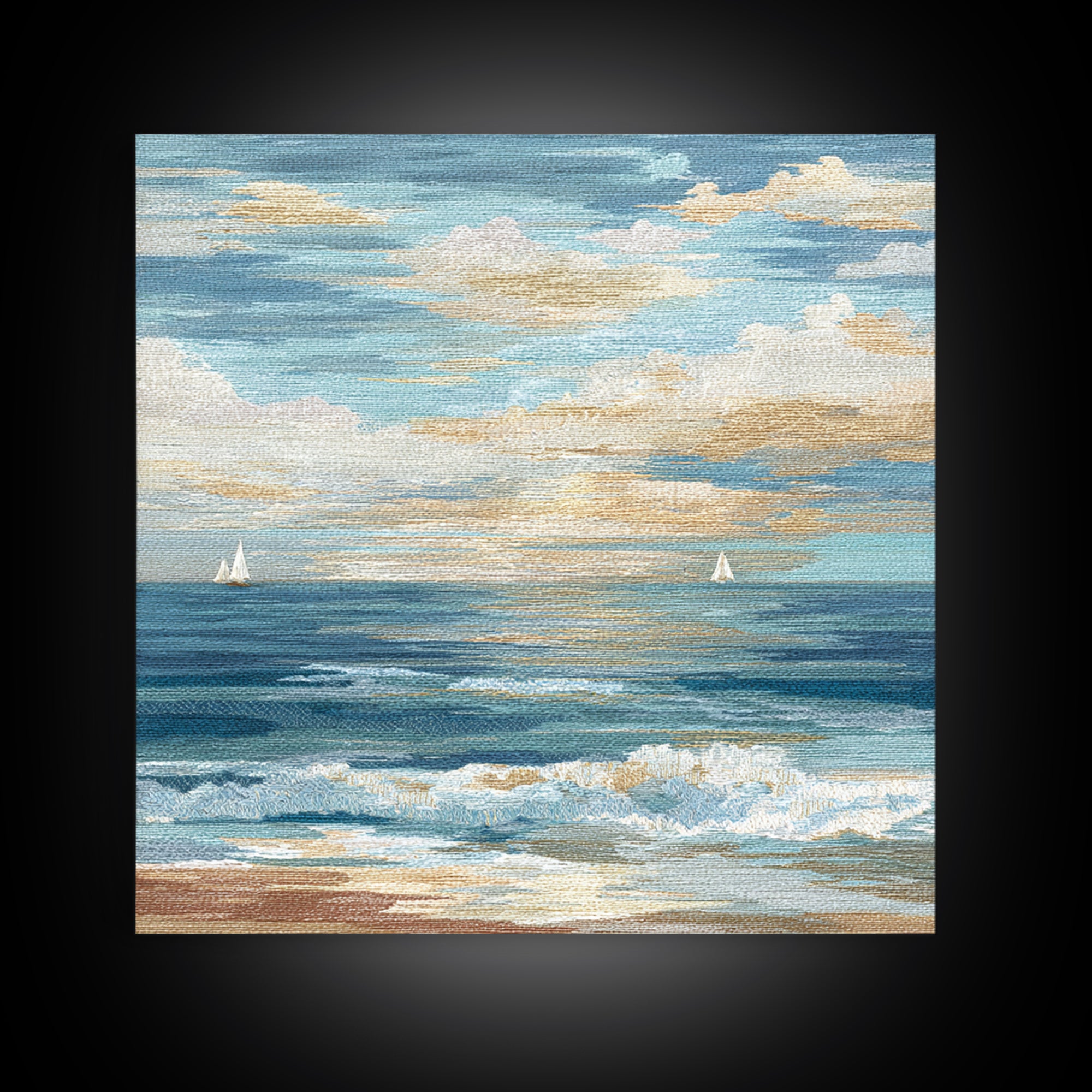 Soft Blue Ocean Horizon Canvas Print, Coastal Art, Modern Decor, Coastal Decor, Fine Art, Coastal, Home Decor, Wall Decor, COA-1x1-49