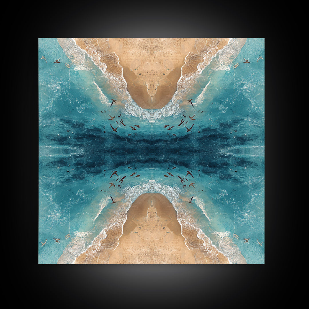 Aerial Sandbar with Turquoise Water Canvas Print, Coastal Art, Ocean Wall Art, Coastal Decor, Fine Art, Coastal, COA-1x1-5