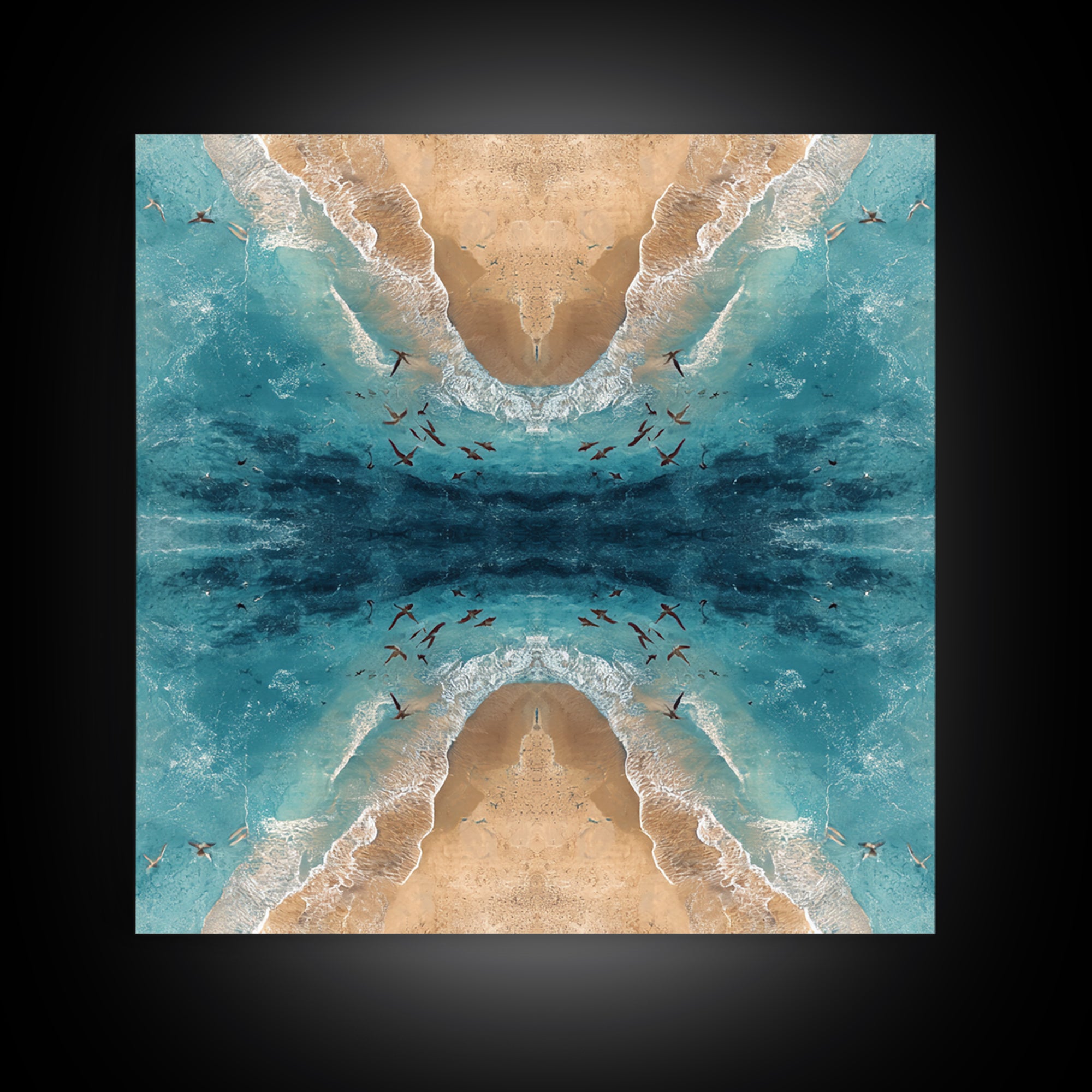 Aerial Sandbar with Turquoise Water Canvas Print, Coastal Art, Ocean Wall Art, Coastal Decor, Fine Art, Coastal, COA-1x1-5