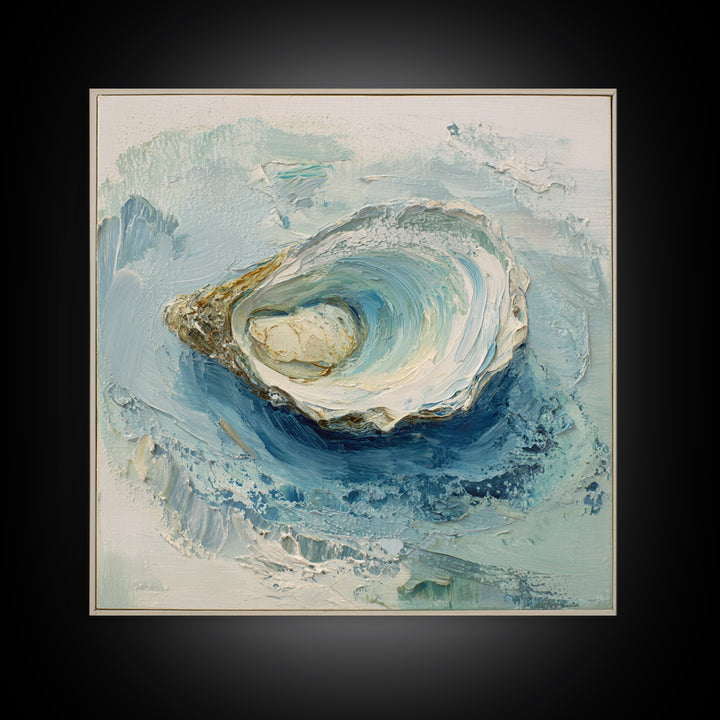 Oyster Shell Study Canvas Print, Coastal Art, Modern Decor, Coastal Decor, Fine Art, Coastal, Home Decor, Wall Decor, COA-1x1-75