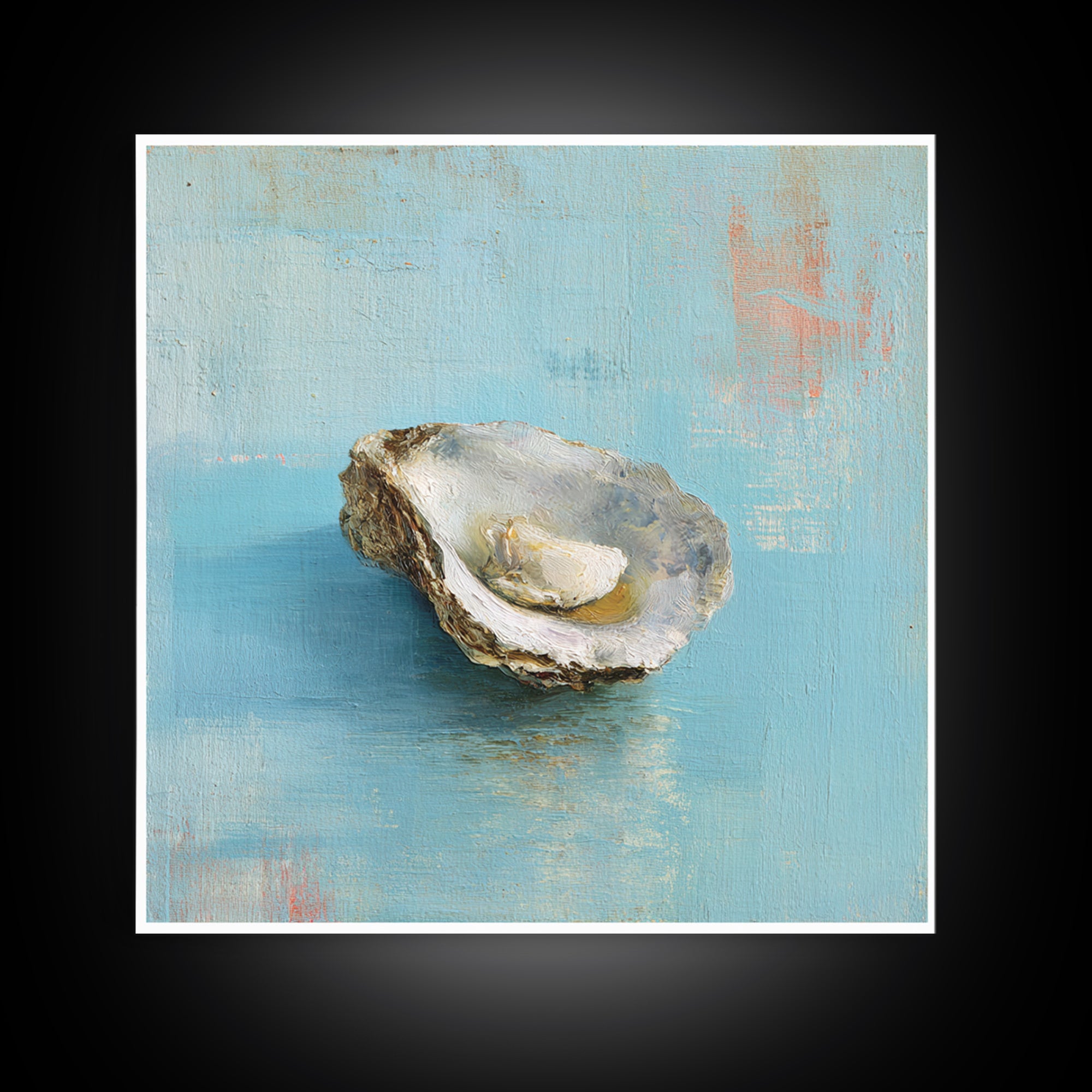 Oyster Shell Study Canvas Print, Coastal Art, Wall Art, Coastal Decor, Fine Art, Coastal, Bird Art, Wood Art, Nautical Decor, COA-1x1-99
