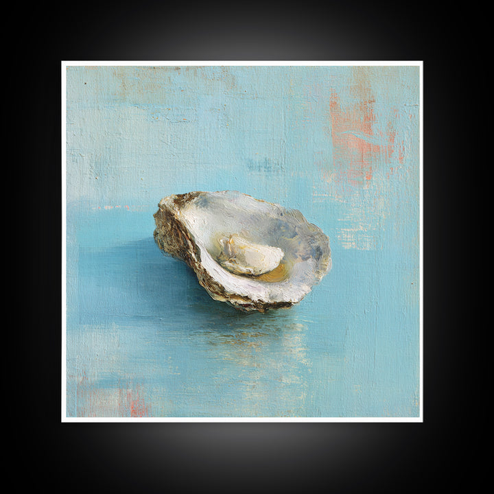 Oyster Shell Study Canvas Print, Coastal Art, Wall Art, Coastal Decor, Fine Art, Coastal, Bird Art, Wood Art, Nautical Decor, COA-1x1-99