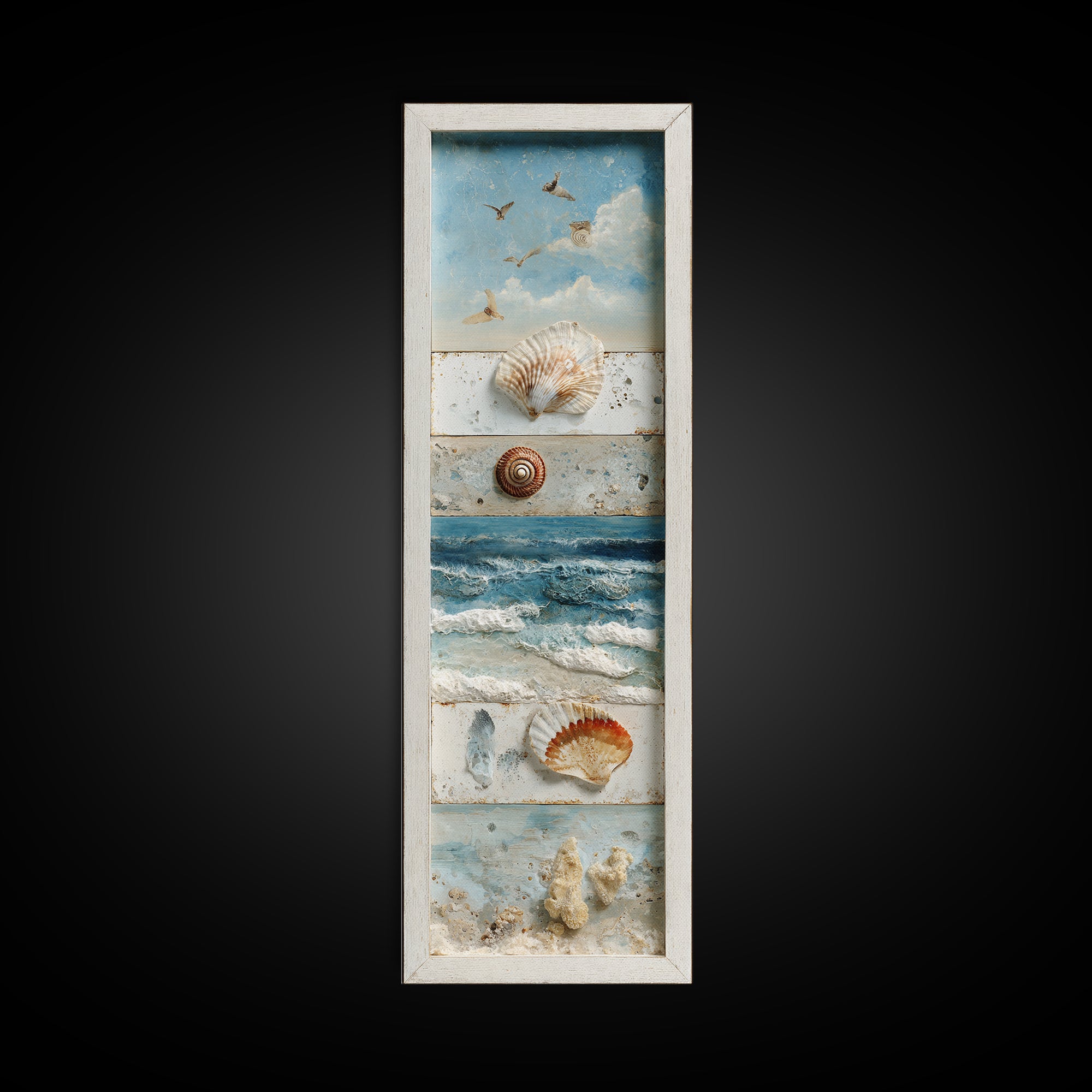 Shell and Coral Specimen Arrangement Canvas Print, Coastal Art, Prints, Coastal Decor, Fine Art, Coastal, Coastal Wall Art, COA-1x3-23