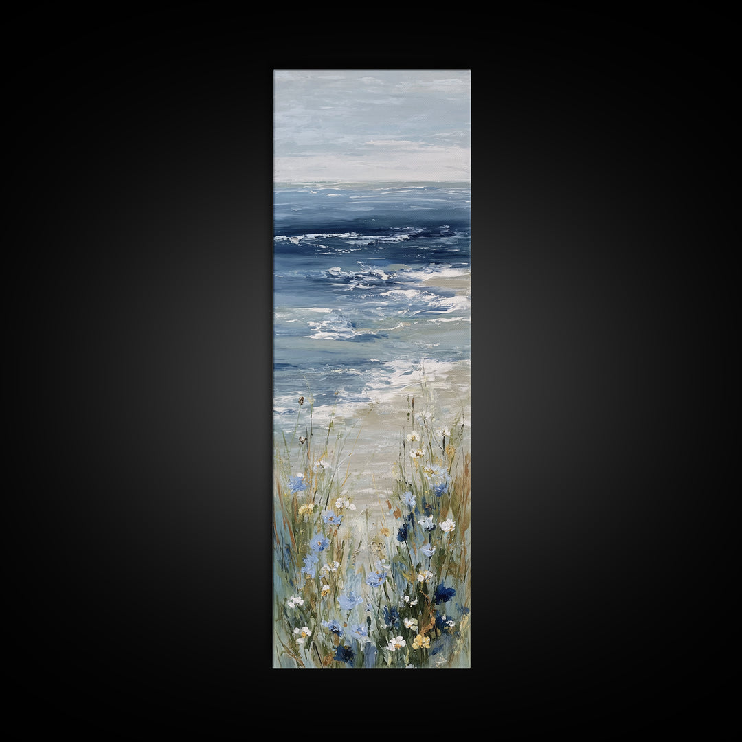 Coastal Botanical Bouquet Canvas Print, Coastal Art, Fine Art Print, Coastal Decor, Fine Art, Coastal, Wall Decor, Prints, COA-1x3-57