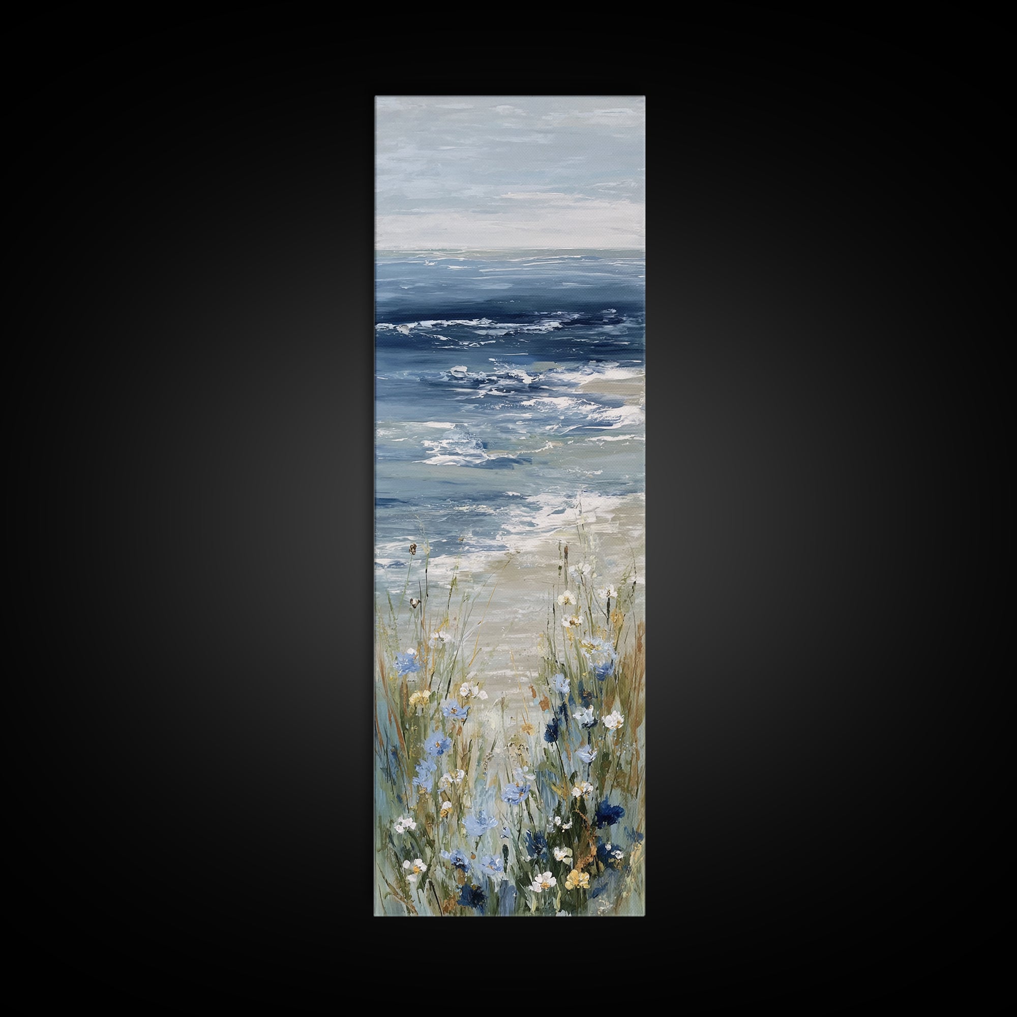Coastal Botanical Bouquet Canvas Print, Coastal Art, Fine Art Print, Coastal Decor, Fine Art, Coastal, Wall Decor, Prints, COA-1x3-57