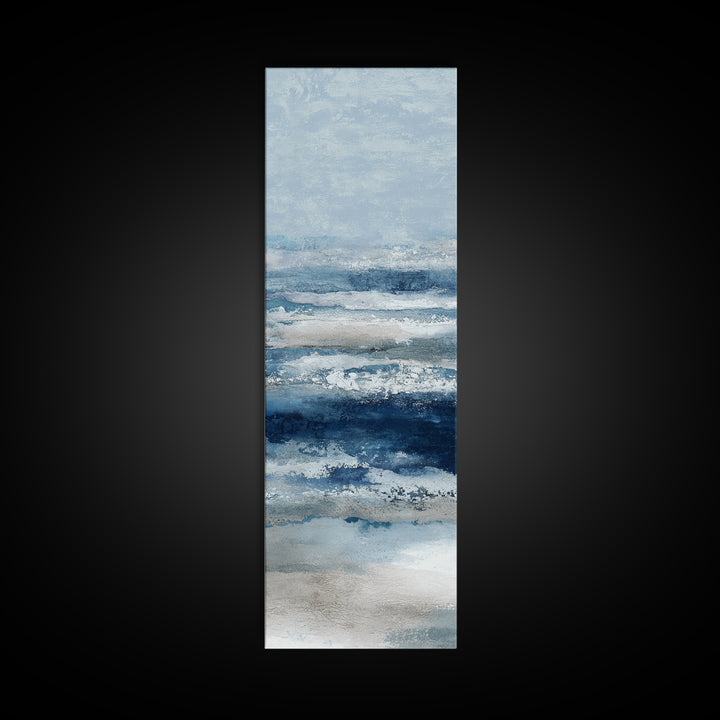 Moonlit Ocean with Silver Surf Canvas Print, Coastal Art, Gallery Decor, Coastal Decor, Fine Art, Coastal, Contemporary Art, COA-1x3-82