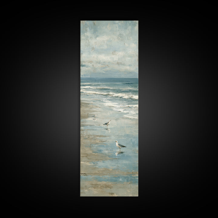 Seagulls Crossing a Muted Sky Canvas Print, Coastal Art, Fine Art Print, Coastal Decor, Fine Art, Coastal, Wall Decor, COA-1x3-94