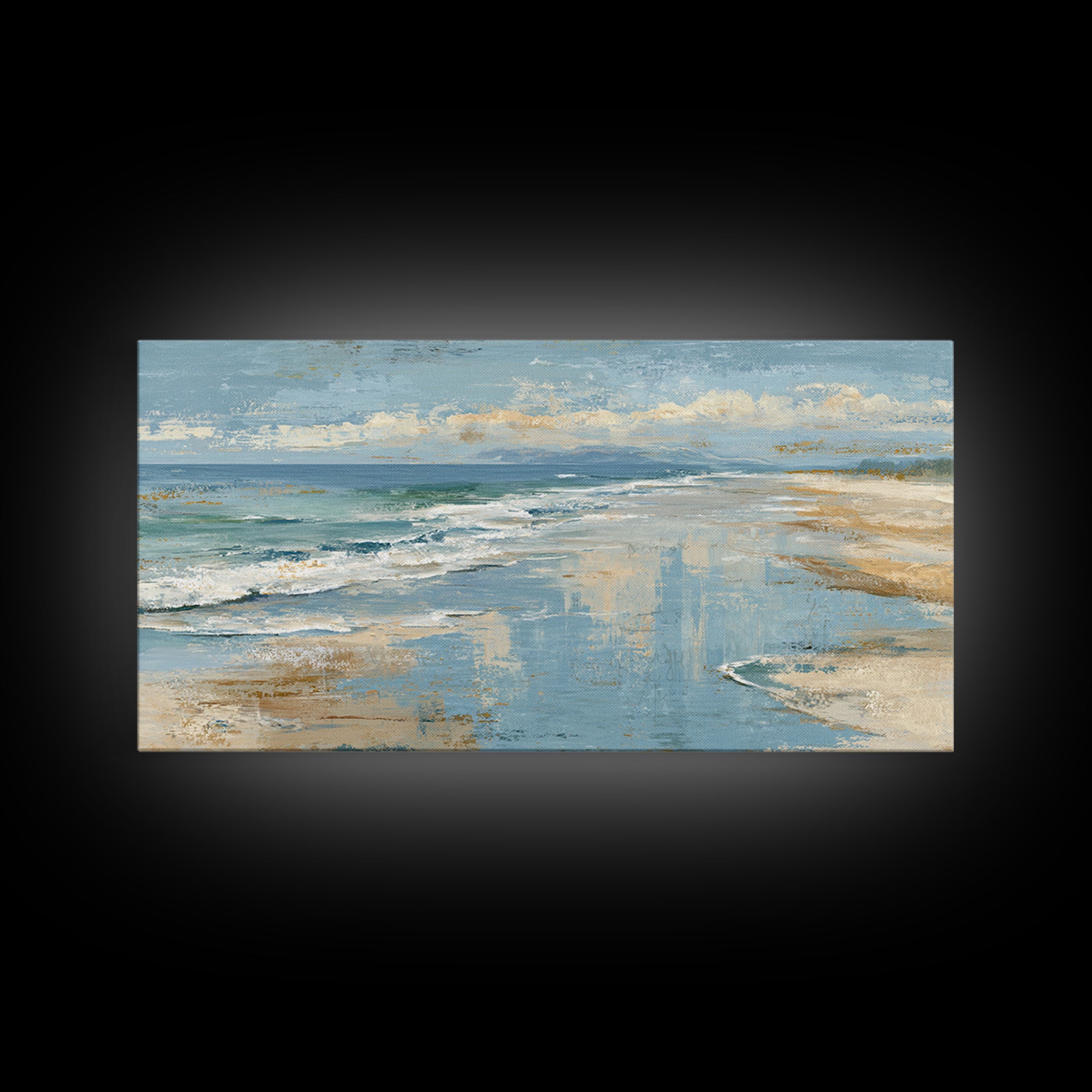Abstract Seafoam Patterns Framed Canvas Print, Coastal Art, Fine Art Print, Coastal Decor, Abstract Art, Coastal, Wall Decor, COA-2x1-14