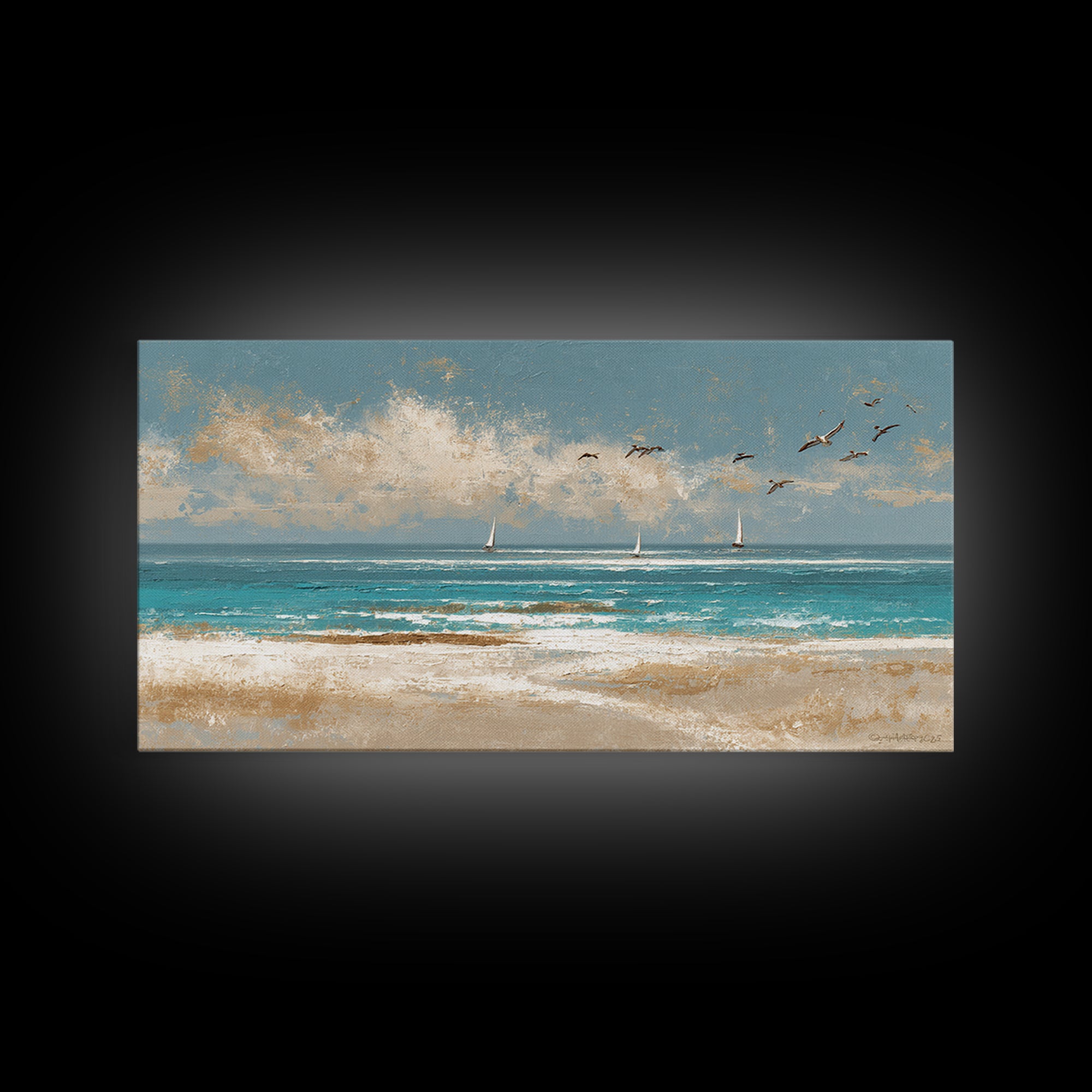 Aerial Sandbar with Turquoise Water Canvas Print, Coastal Art, Wood Wall Art, Coastal Decor, Fine Art, Coastal, Beach Wall Art, COA-2x1-49