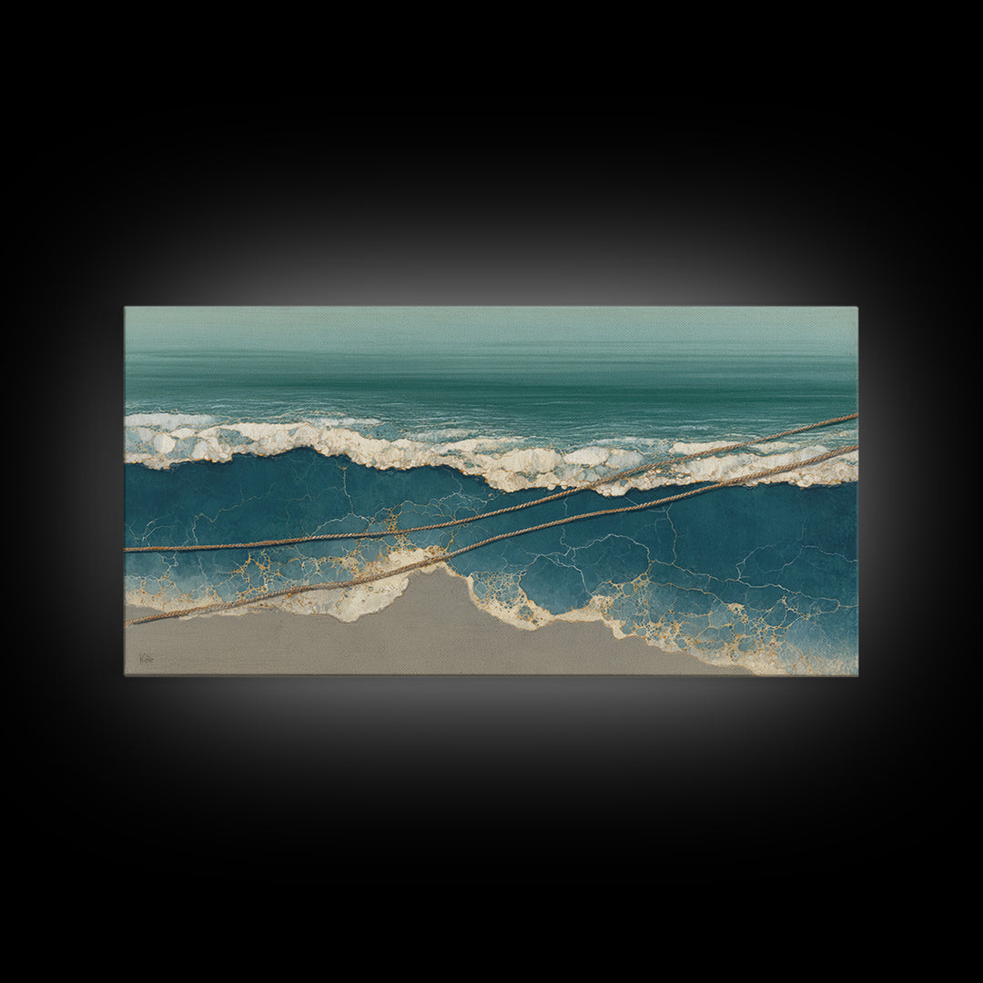 Storm Cloud over Deep Green Water Canvas Print, Coastal Art, Wood Wall Art, Coastal Decor, Fine Art, Coastal, Beach Wall Art, COA-2x1-64
