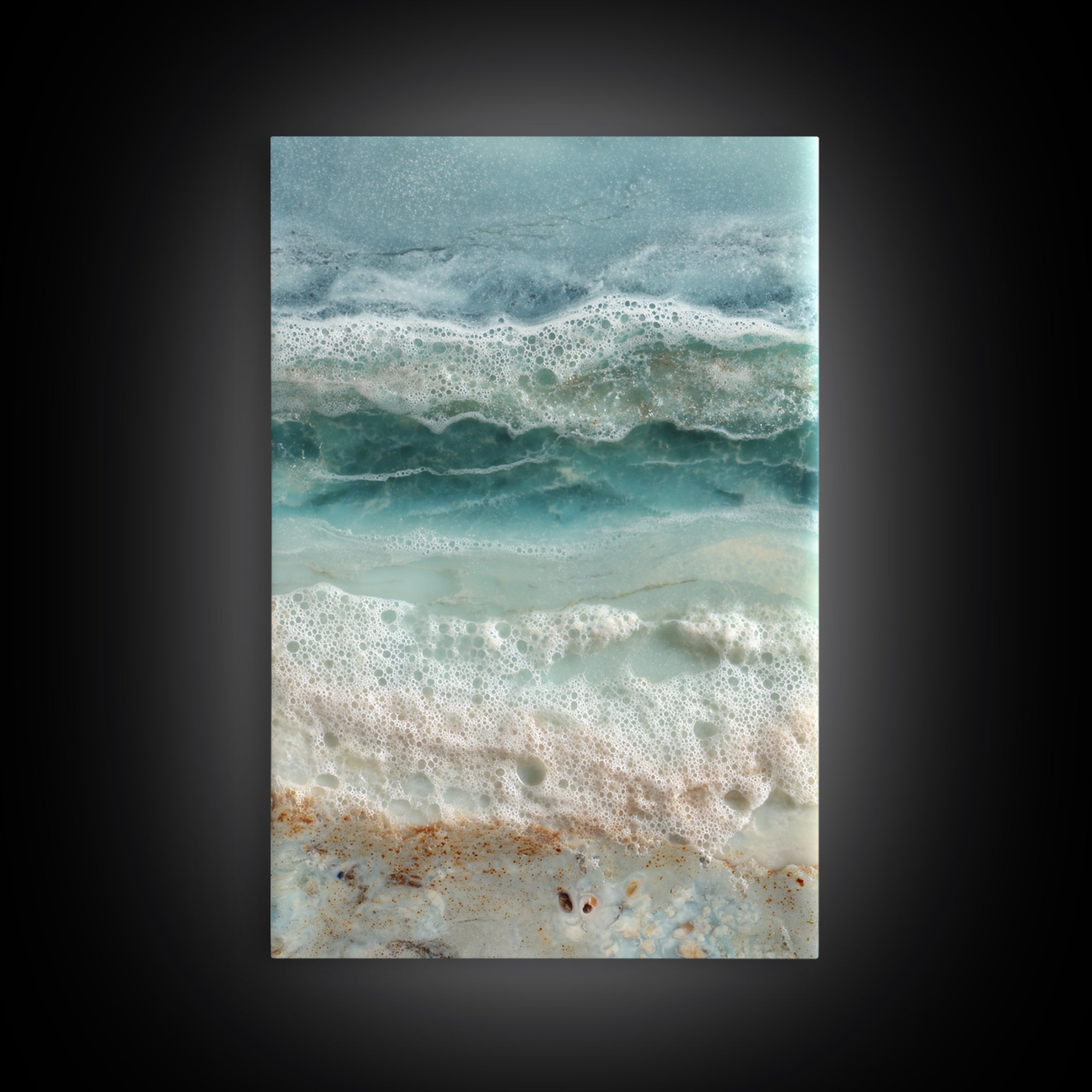 Storm Cloud over Deep Green Water Framed Canvas Print, Coastal Art, Art Print, Coastal Decor, Fine Art, Coastal, Wood Wall Art, COA-2x3-100