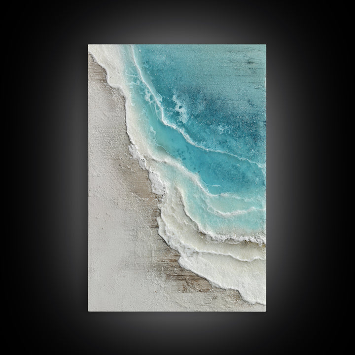 Aerial Sandbar with Turquoise Water Framed Canvas Print, Coastal Art, Prints, Coastal Decor, Coastal, Coastal Wall Art, COA-2x3-13