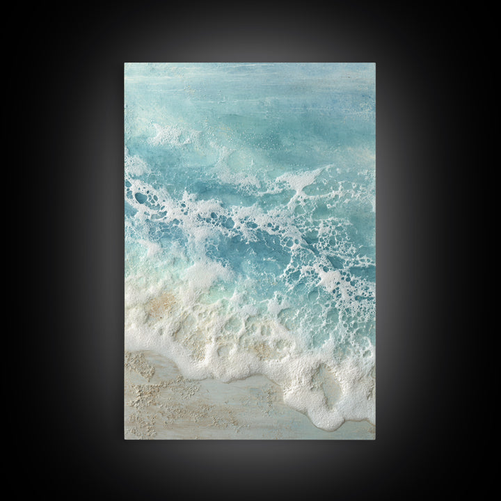 Abstract Seafoam Patterns Framed Canvas Print, Coastal Art, Boho Decor, Coastal Decor, Fine Art, Coastal, Printable Wall Art, COA-2x3-26
