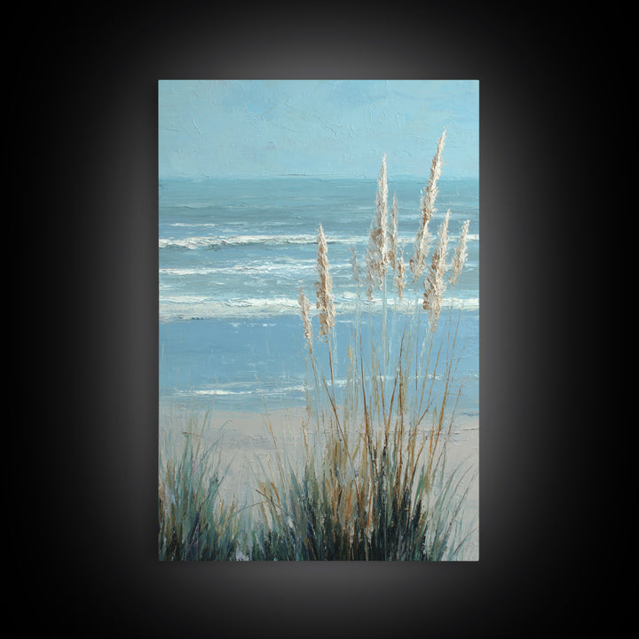 Coastal Grasses Moving Framed Canvas Print, Coastal Art, Wall Art, Coastal Decor, Fine Art, Coastal, Bird Art, Wood Art, COA-2x3-60