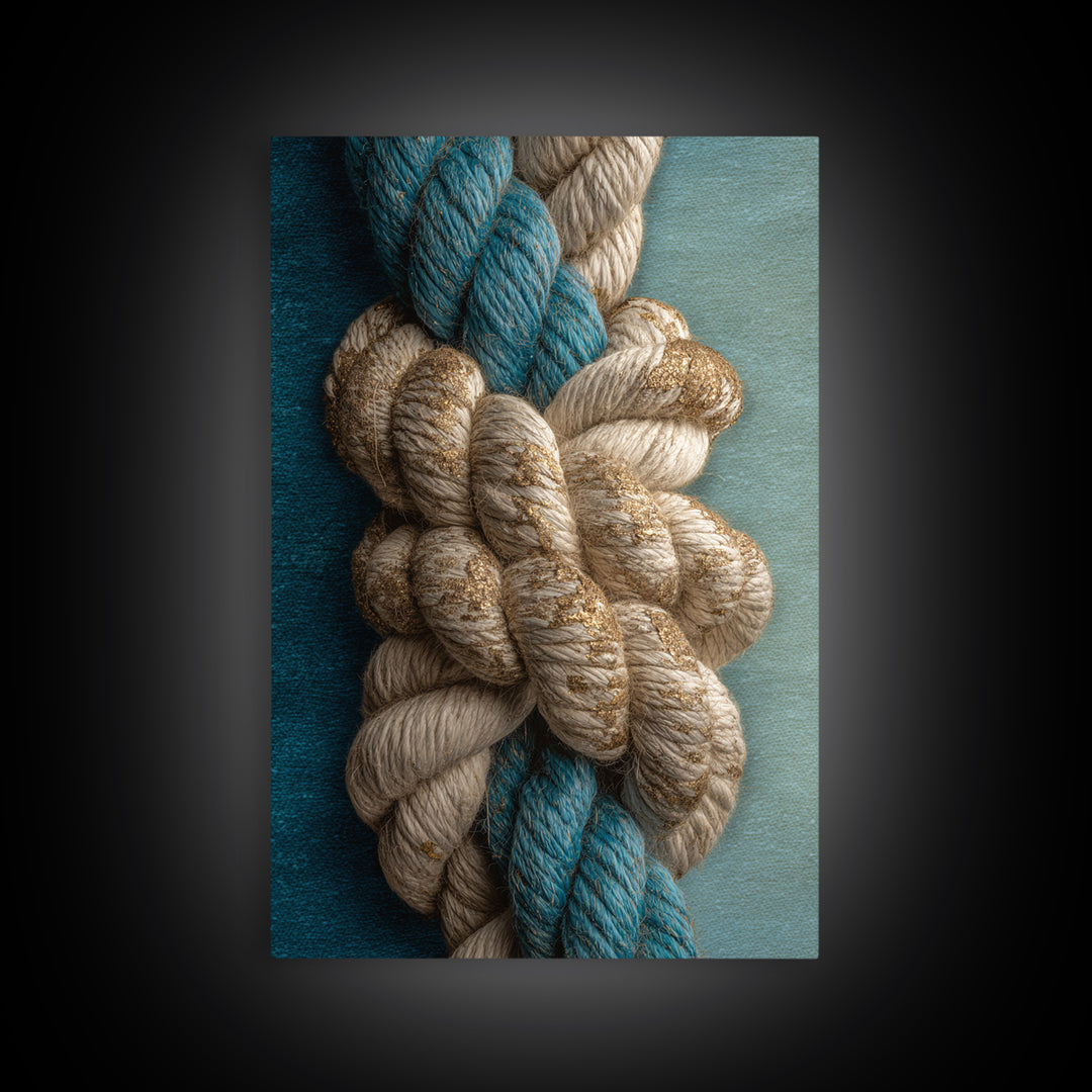 Weathered Nautical Rope and Brass Compass Canvas Print, Coastal Art, Original Art, Coastal Decor, Coastal, Blue Wall Art, COA-2x3-71
