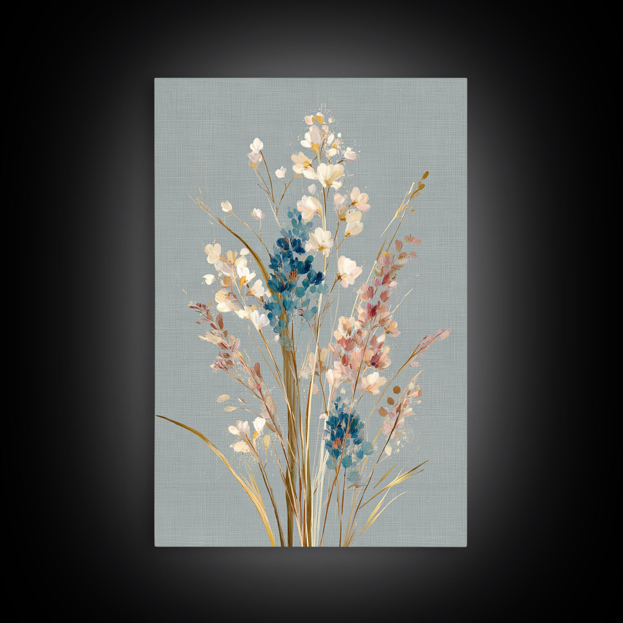 Coastal Botanical Bouquet Canvas Print, Coastal Art, Bird Art, Coastal Decor, Fine Art, Coastal, Living Room Art, Ocean Art, COA-2x3-77