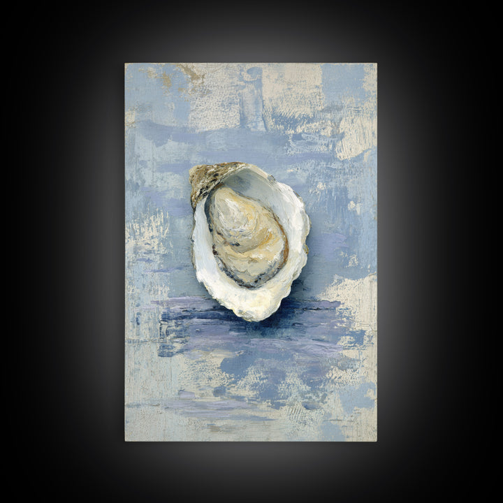 Oyster Shell Study Framed Canvas Print, Coastal Art, Nautical Decor, Coastal Decor, Abstract Art, Coastal, Beach Art, COA-2x3-83