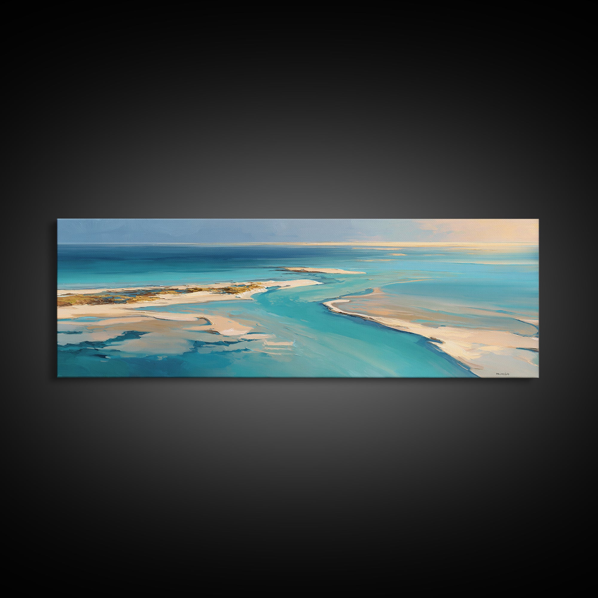Aerial Sandbar with Turquoise Water Canvas Print, Coastal Art, Blue Wall Art, Coastal Decor, Fine Art, Coastal, Gallery Decor, COA-3x1-21
