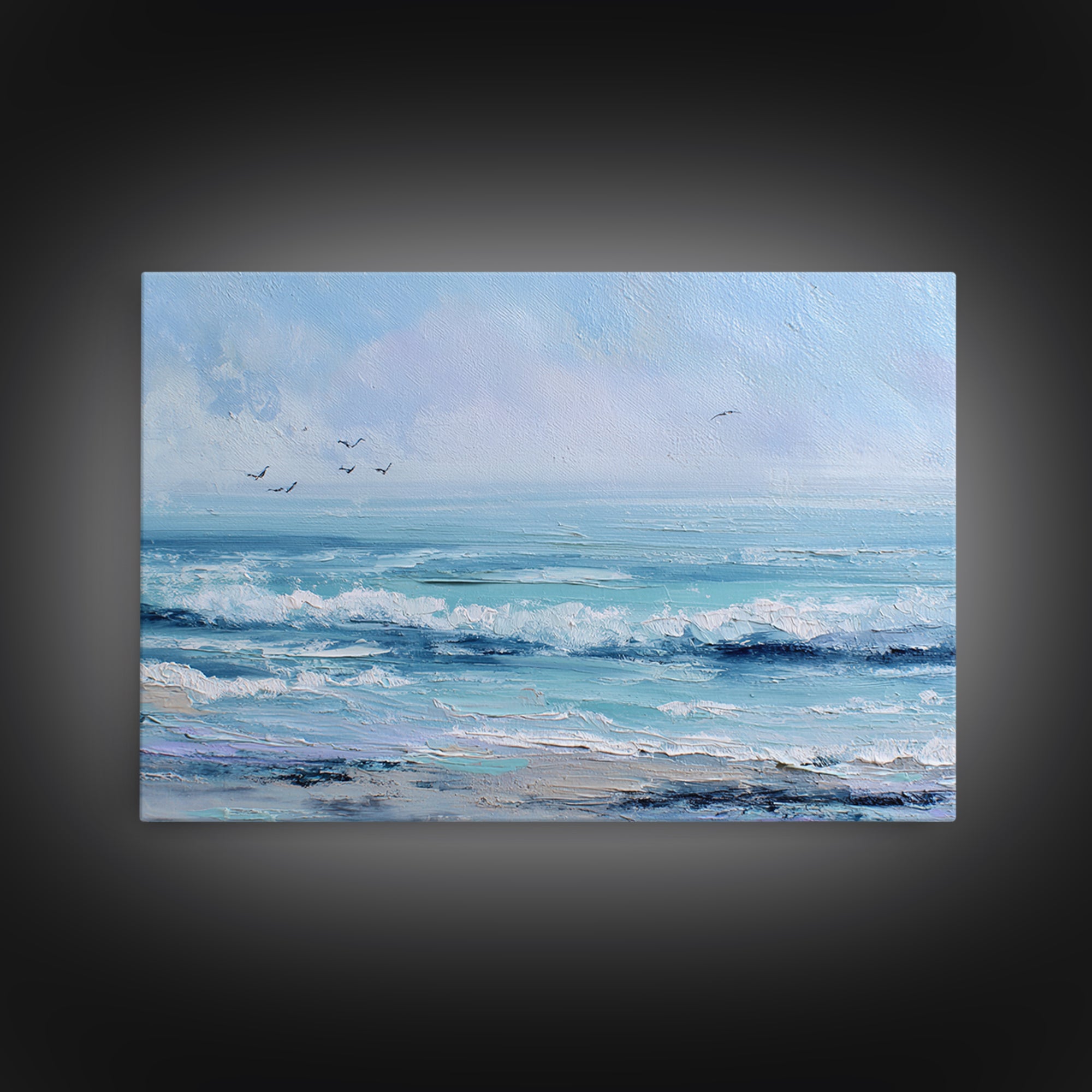 Soft Blue Ocean Horizon Canvas Print, Coastal Art, Living Room Art, Coastal Decor, Fine Art, Coastal, Luxury Decor, Art Print, COA-3x2-29