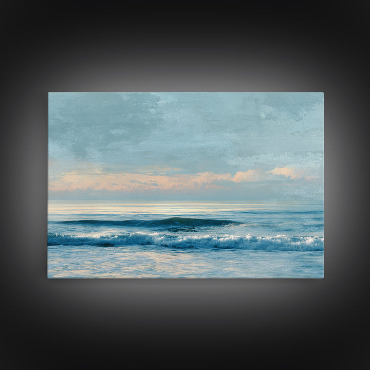 Soft Blue Ocean Horizon Canvas Print, Coastal Art, Living Room Art, Coastal Decor, Fine Art, Coastal, Luxury Decor, Art Print, COA-3x2-53