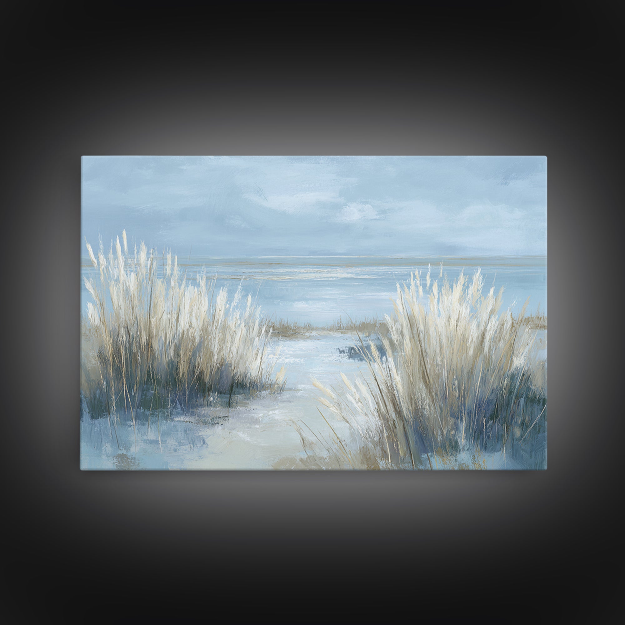 Coastal Grasses Moving Framed Canvas Print, Coastal Art, Modern Wall Art, Coastal Decor, Oil Painting, Coastal, Coastal Prints, COA-3x2-8