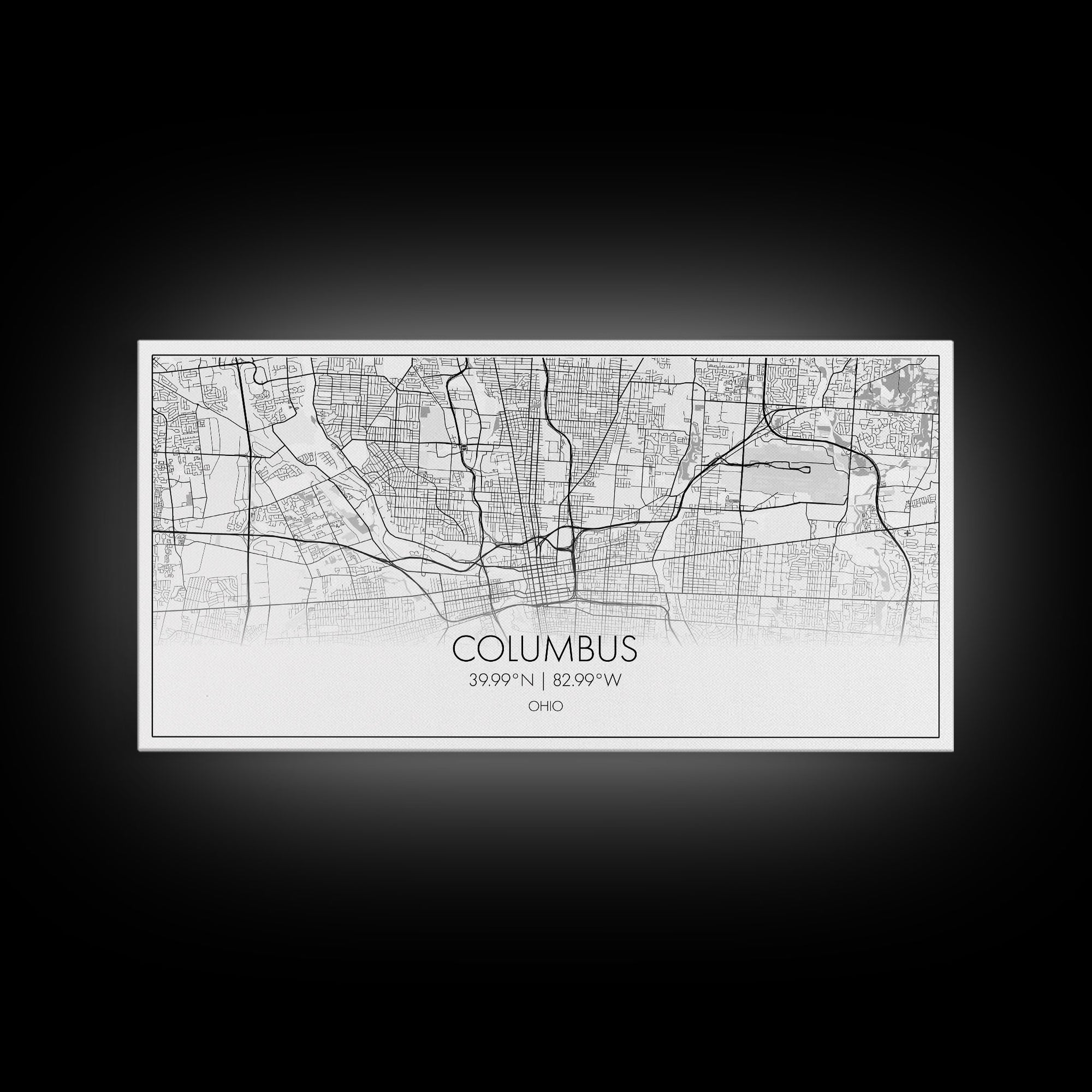 Columbus Street Map, Ohio Map, Map Print, Modern Art, Wall Art, Canvas Art, Cute Room Décor Aesthetic, Gift For Wife, Patriotic Décor