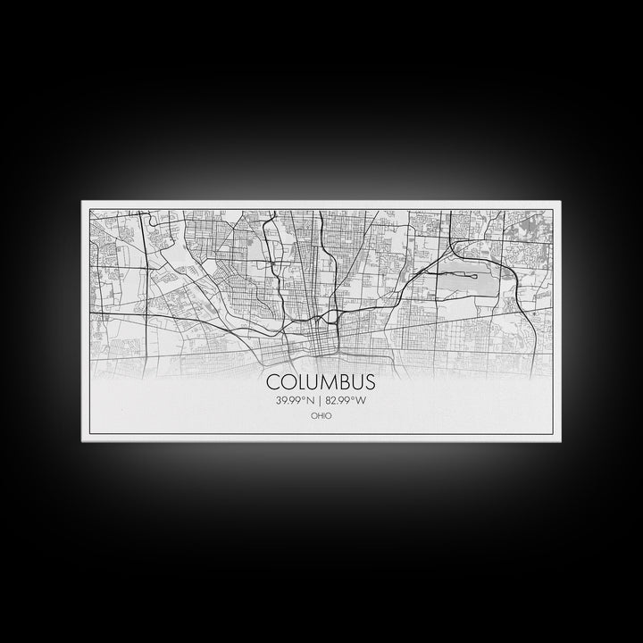Columbus Street Map, Ohio Map, Map Print, Modern Art, Wall Art, Canvas Art, Cute Room Décor Aesthetic, Gift For Wife, Patriotic Décor
