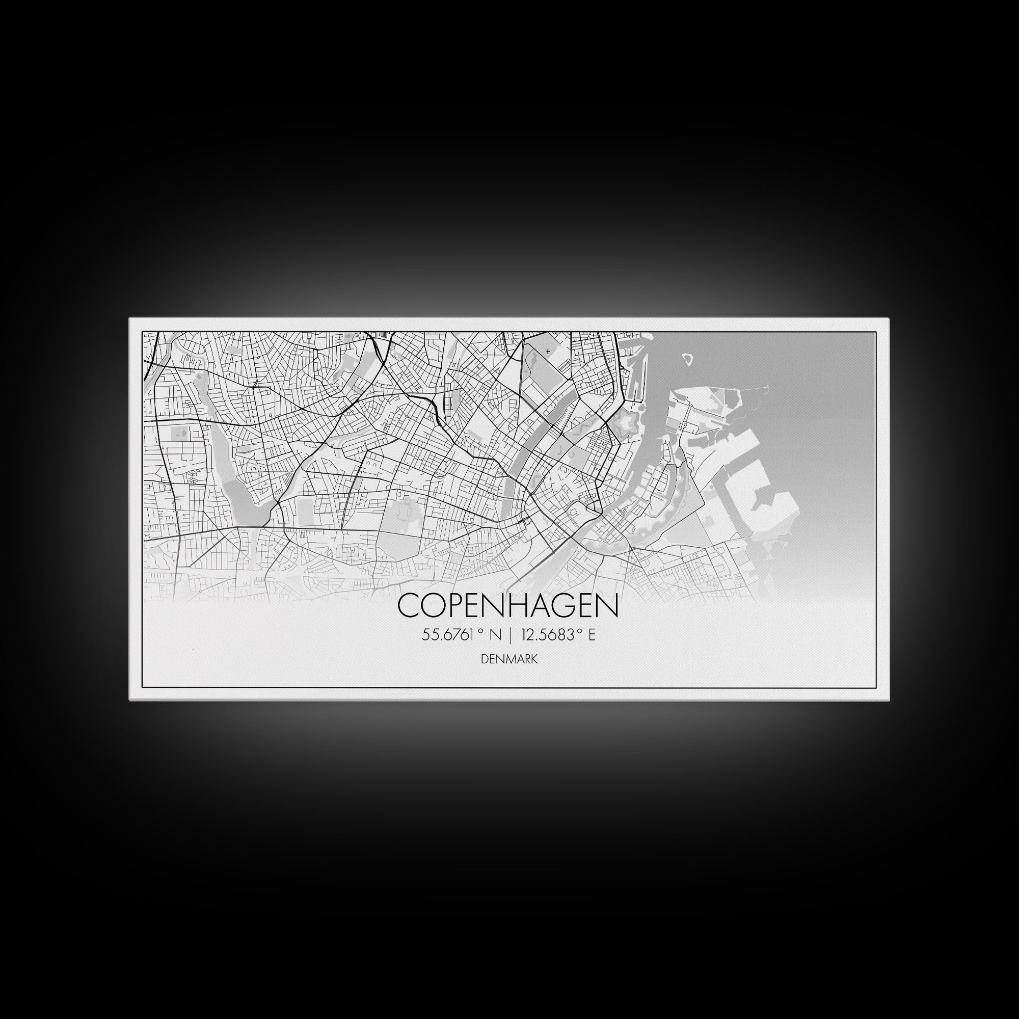 Copenhagen Street Map, Denmark Map, Map Print, Minimalist Art, Wall Art, Canvas Art, Modern Room Décor, RV Wall Décor, Gift For Pilot