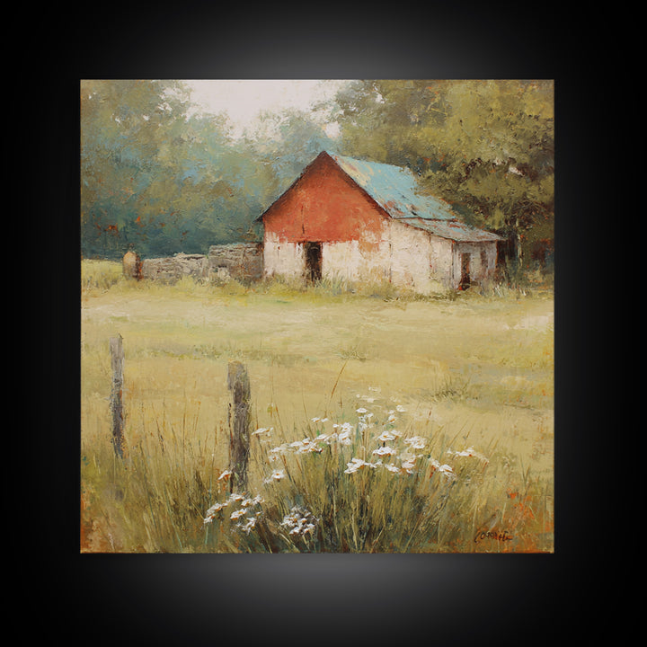 Apple Orchard with Warm Autumn Light Framed Canvas Print, Country Art, Gallery Decor, Farmhouse Decor, Fine Art, Country, COU-1x1-78