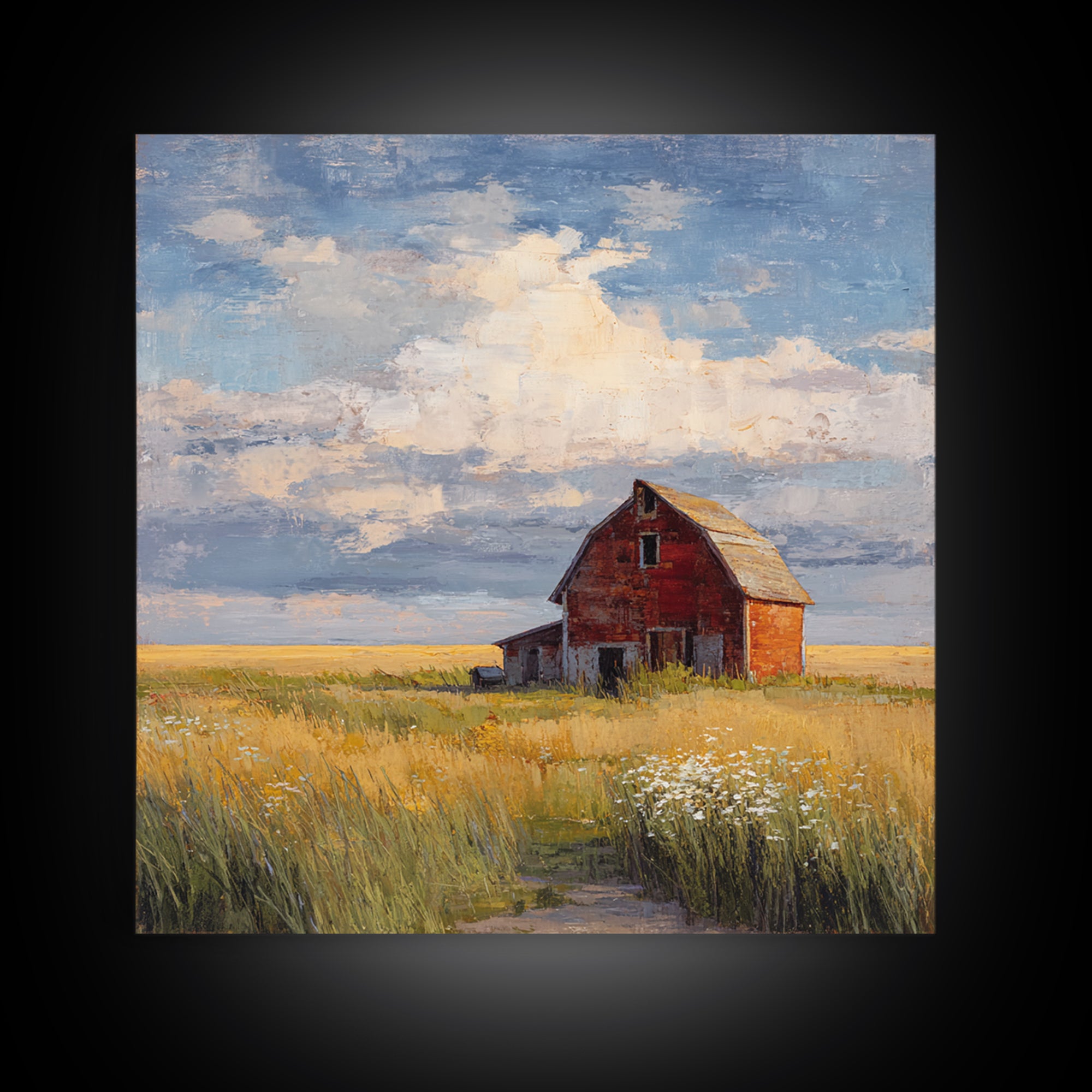 Cornfield under Dramatic Summer Clouds Canvas Print, Country Art, Gallery Wall Art, Farmhouse Decor, Fine Art, Country, COU-1x1-90