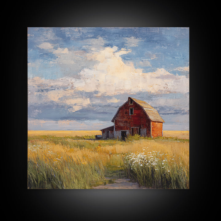 Cornfield under Dramatic Summer Clouds Canvas Print, Country Art, Gallery Wall Art, Farmhouse Decor, Fine Art, Country, COU-1x1-90
