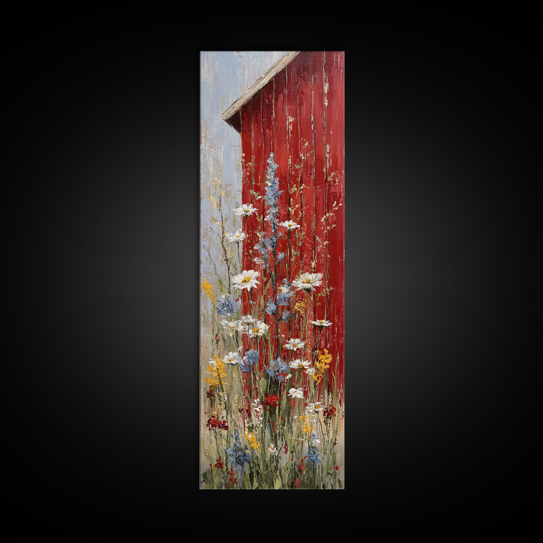 Wildflower Meadow Beside an Old Fence Canvas Print, Country Art, French Country, Farmhouse Decor, Country, Luxury Decor, COU-1x3-38