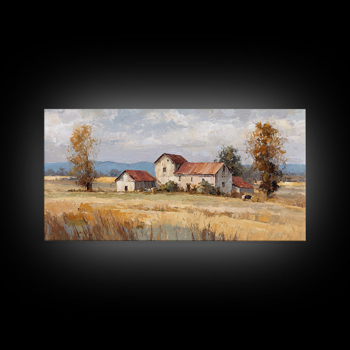 Apple Orchard with Warm Autumn Light Canvas Print, Country Art, Boho Decor, Farmhouse Decor, Abstract Art, Country, Art Prints, COU-2x1-2