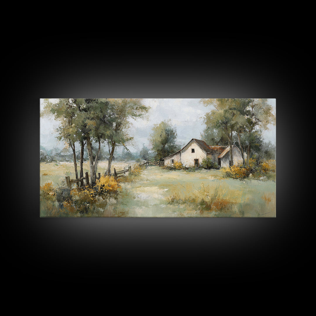 Apple Orchard with Warm Autumn Light Canvas Print, Country Art, Boho Decor, Farmhouse Decor, Abstract Art, Country, Art Prints, COU-2x1-26