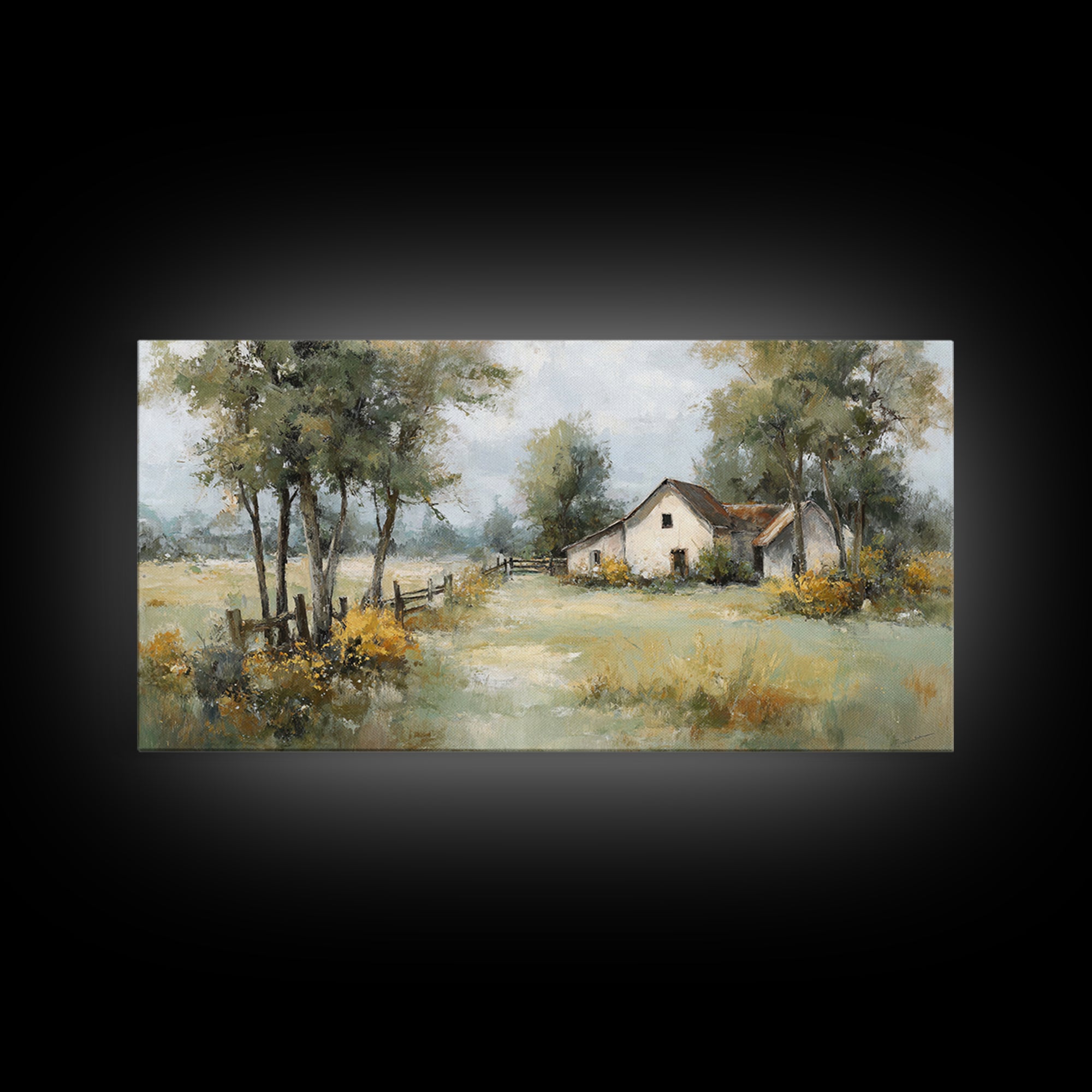 Apple Orchard with Warm Autumn Light Canvas Print, Country Art, Boho Decor, Farmhouse Decor, Abstract Art, Country, Art Prints, COU-2x1-26