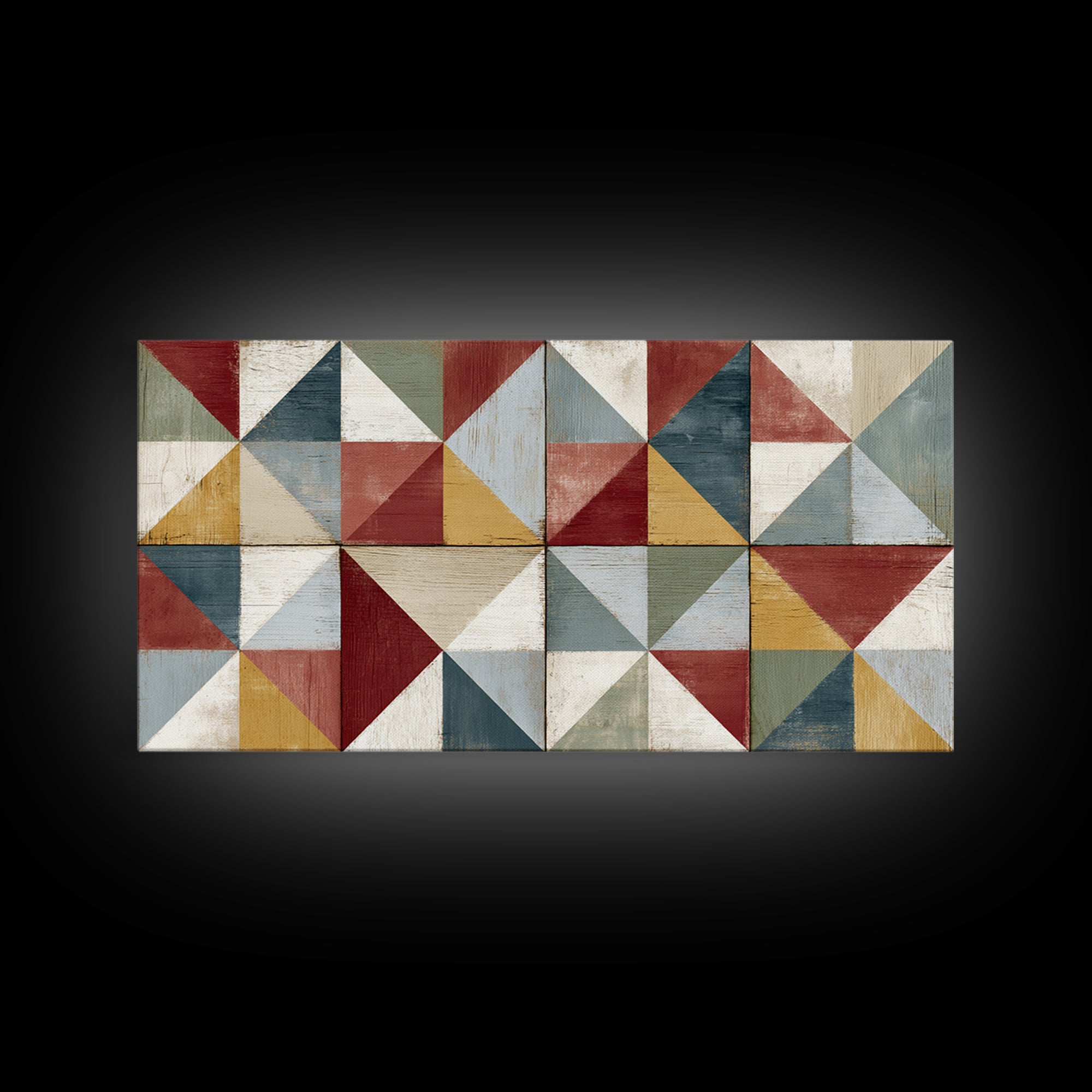 Quilt Geometric Folk Pattern Canvas Print, Country Art, Contemporary Art, Farmhouse Decor, Abstract Art, Country, COU-2x1-32