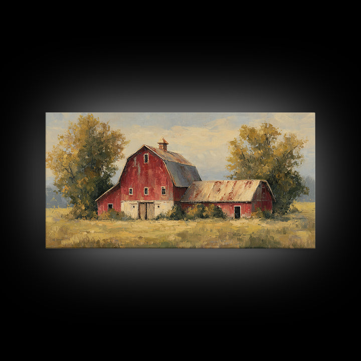 Apple Orchard with Warm Autumn Light Framed Canvas Print, Country Art, Minimalist Decor, Farmhouse Decor, Fine Art, Country, COU-2x1-50