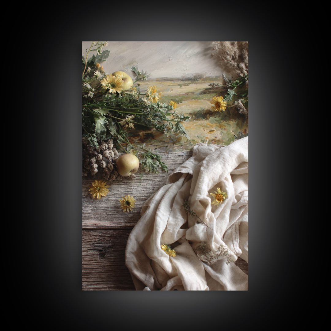 Apple Orchard with Warm Autumn Light Canvas Print, Country Art, Luxury Decor, Farmhouse Decor, Oil Painting, Country, COU-2x3-14