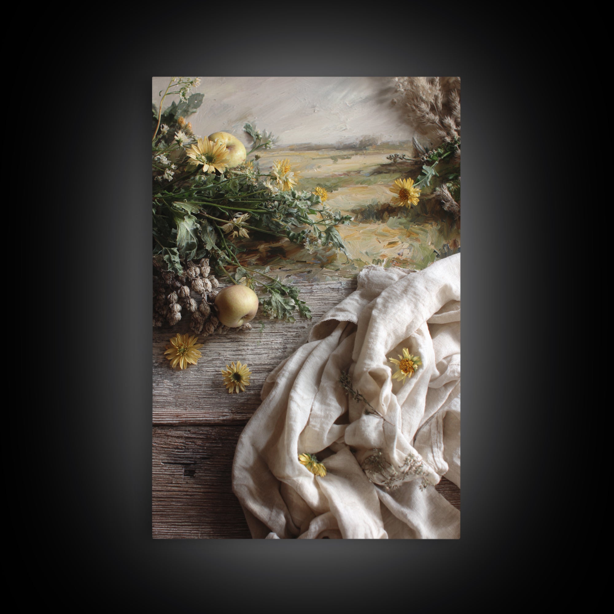 Apple Orchard with Warm Autumn Light Canvas Print, Country Art, Luxury Decor, Farmhouse Decor, Oil Painting, Country, COU-2x3-14