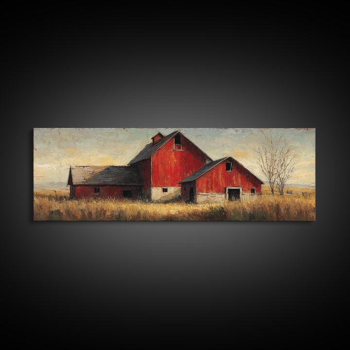Rustic Barn Silhouette Canvas Print, Country Art, Fine Art Print, Farmhouse Decor, Watercolor Art, Country, Digital Prints, COU-3x1-19