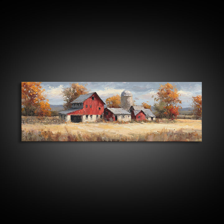 Apple Orchard with Warm Autumn Light Canvas Print, Country Art, Farmhouse Decor, Fine Art, Country, Gallery Wall Art, COU-3x1-46