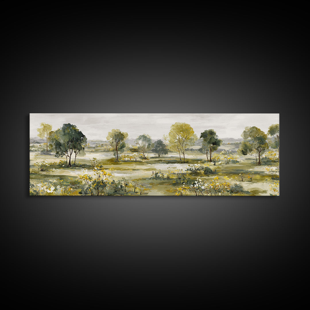 Apple Orchard with Warm Autumn Light Canvas Print, Country Art, Luxury Decor, Farmhouse Decor, Oil Painting, Country, COU-3x1-70