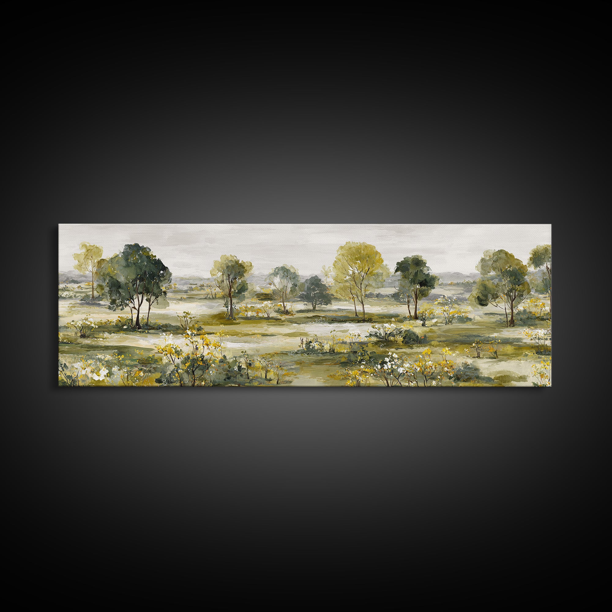 Apple Orchard with Warm Autumn Light Canvas Print, Country Art, Luxury Decor, Farmhouse Decor, Oil Painting, Country, COU-3x1-70