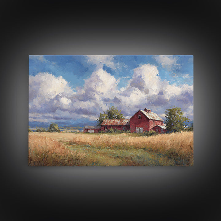 Cornfield under Dramatic Summer Clouds Canvas Print, Country Art, Farmhouse Wall Decor, Farmhouse Decor, Abstract Art, Country, COU-3x2-94