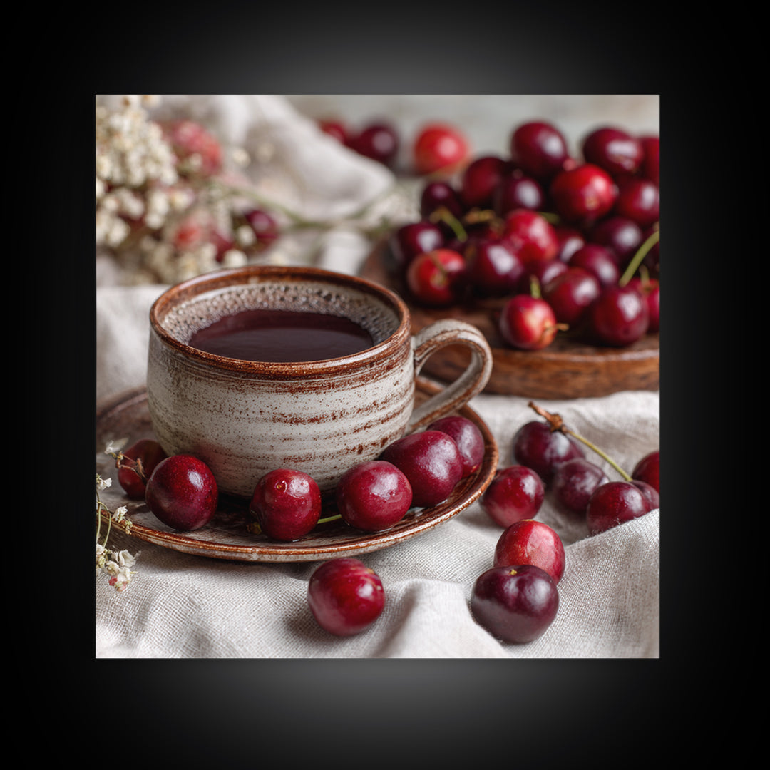 Coffee Farm Landscape Framed Canvas Print, Coffee Shop Art, Dark Academia Decor, Cafe Decor, Fine Art, Cafe, Whimsical Art, CSA-1x1-47