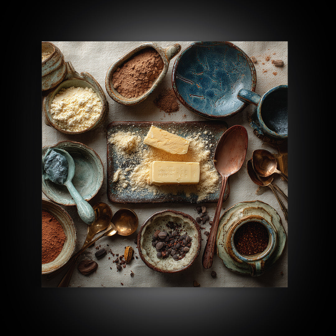 Moody Dark Roast Still Life Framed Canvas Print, Coffee Shop Art, Kitchen Wall Art, Cafe Decor, Fine Art, Cafe, Gothic Wall Art, CSA-1x1-56