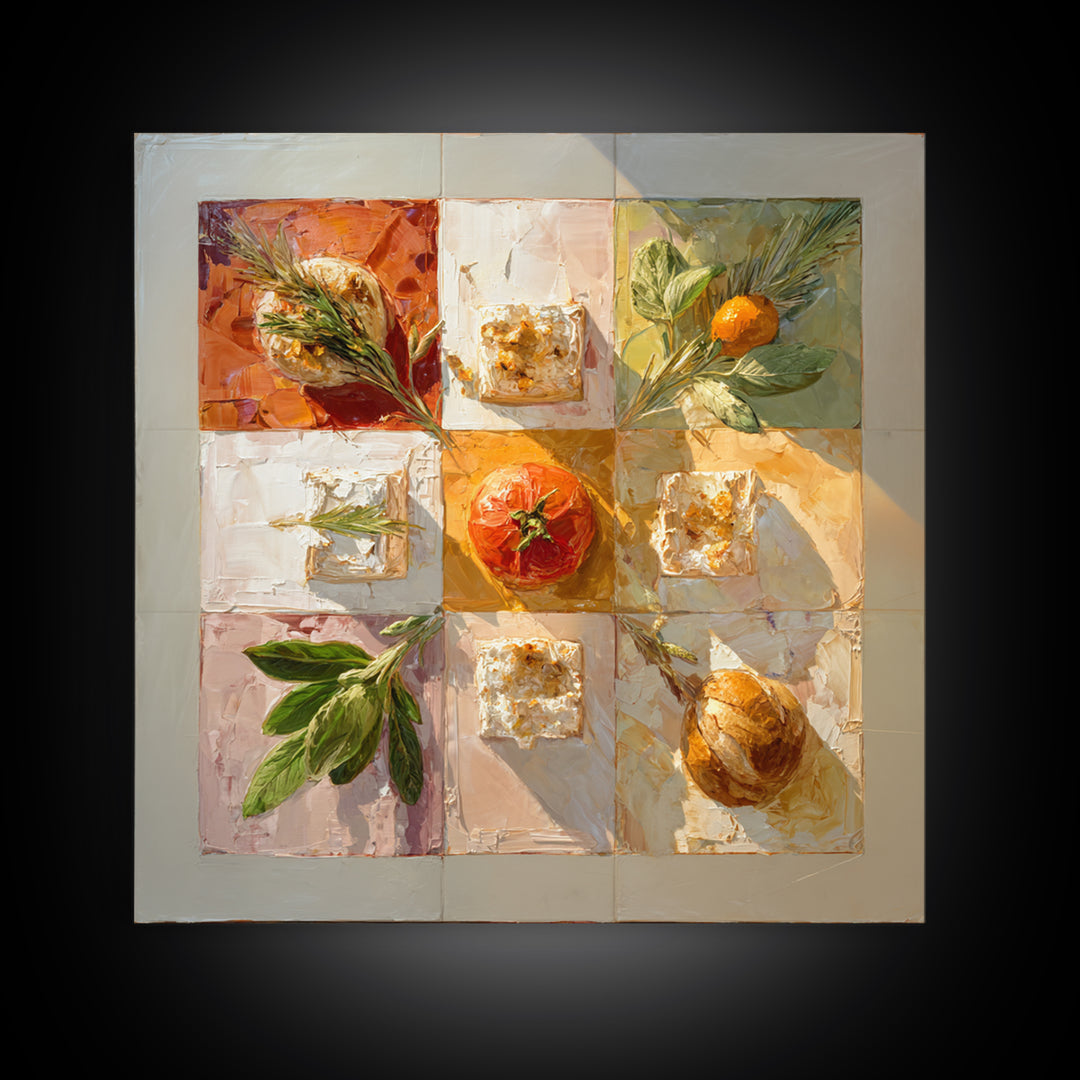 Sunlit Pastry and Coffee Arrangement Framed Canvas Print, Coffee Shop Art, Modern Decor, Cafe Decor, Fine Art, Cafe, Wall Decor, CSA-1x1-67