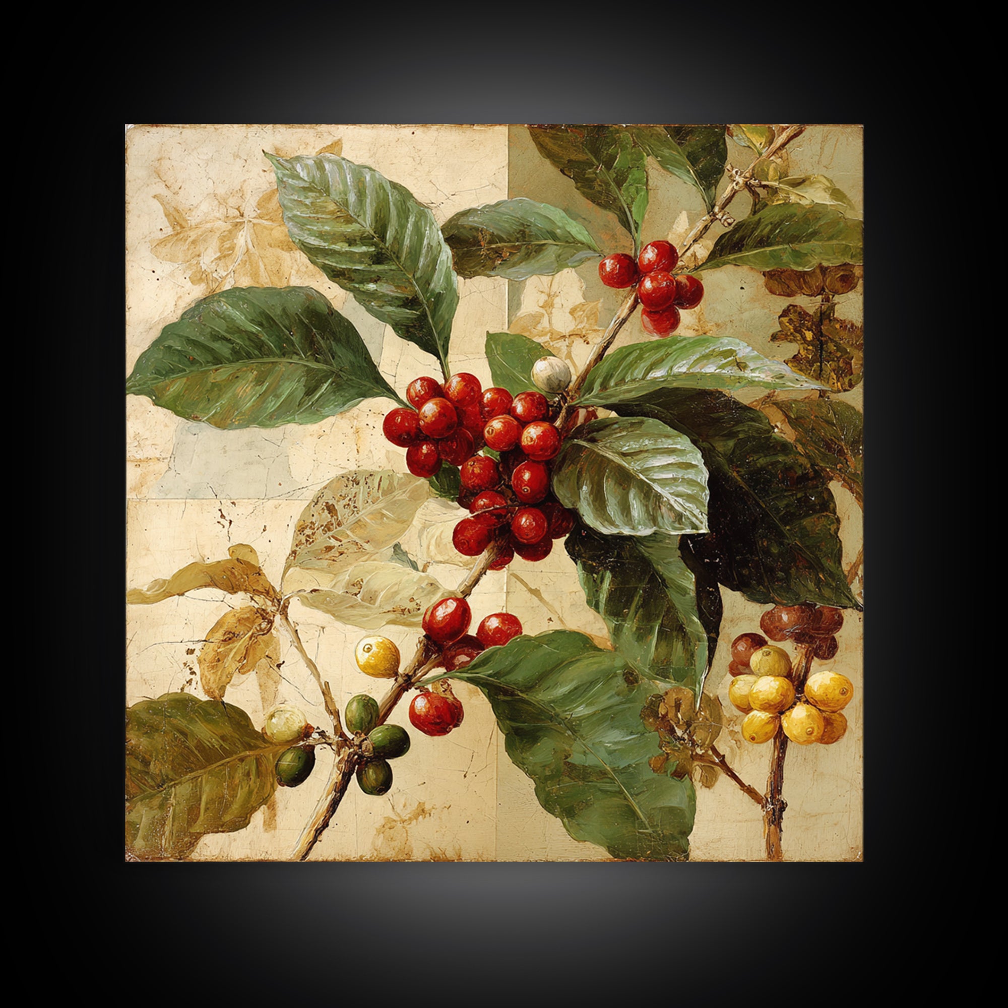 Coffee Farm Landscape Framed Canvas Print, Coffee Shop Art, Food Art, Cafe Decor, Fine Art, Cafe, Minimalist Decor, CSA-1x1-71