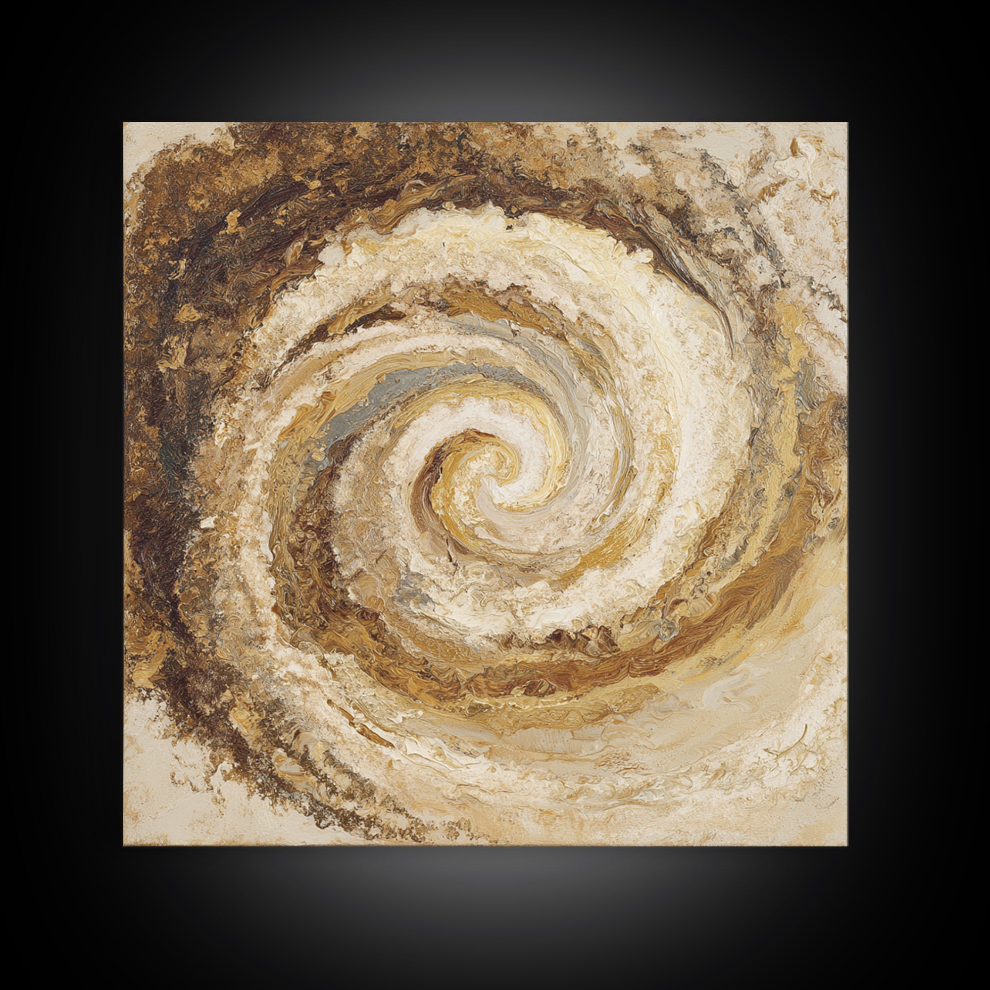 Abstract Brown and Cream Coffee Swirl Canvas Print, Coffee Shop Art, Coffee, Cafe Decor, Fine Art, Cafe, Living Room Decor, CSA-1x1-81